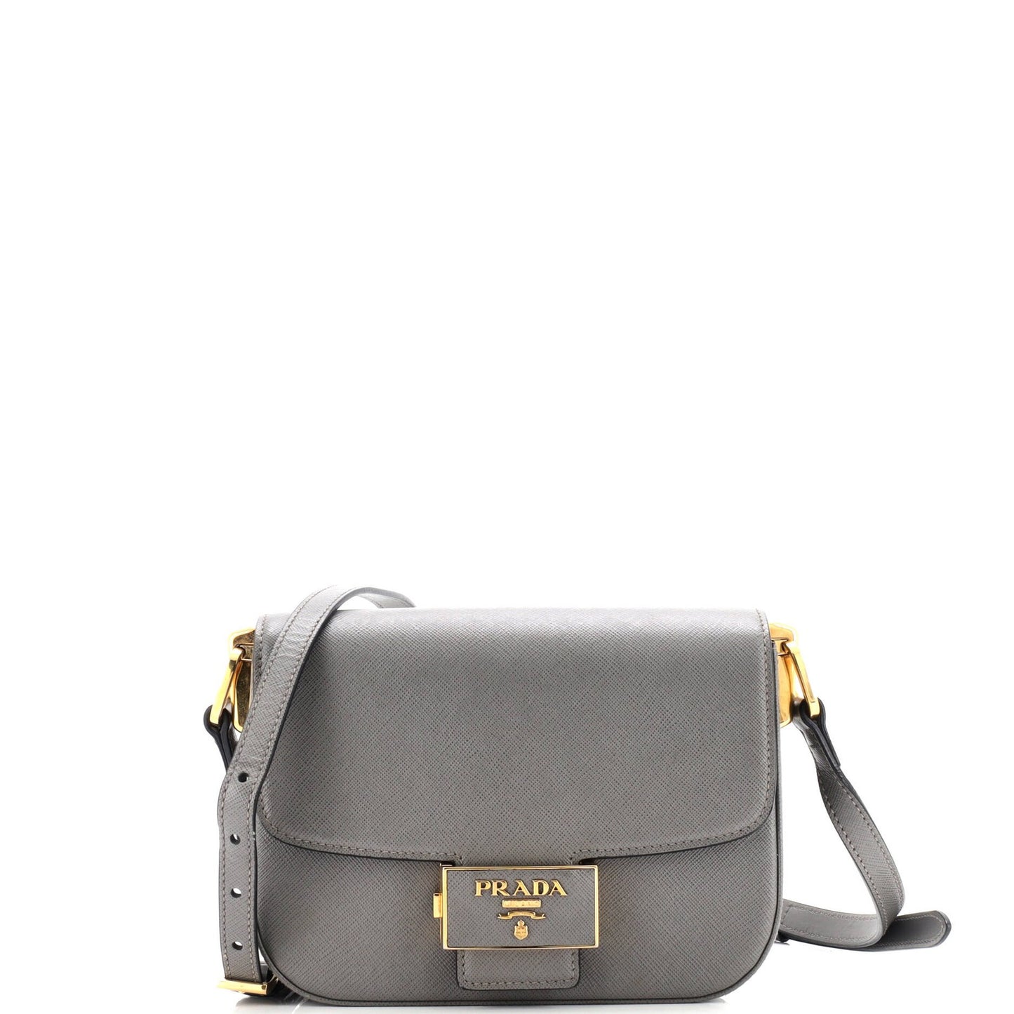 Prada Embleme Flap Bag Saffiano Leather Small