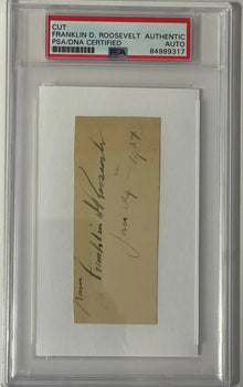 Franklin D Roosevelt Autographed Cut 32Th President Of The United States Psa