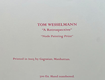 Made Tom Wesselmann Lithograph Handmade COA Signed op Numbered Hand