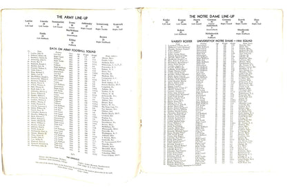11/26/1932 Army Vs. Notre Dame College Program