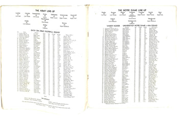 11/26/1932 Army Vs. Notre Dame College Program