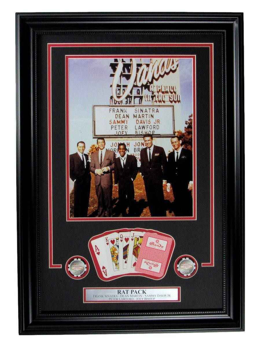 Rat Pack Sinatra/Martin/Davis/Lawford/Bishop Unsigned 11X14 Photo Framed 165822