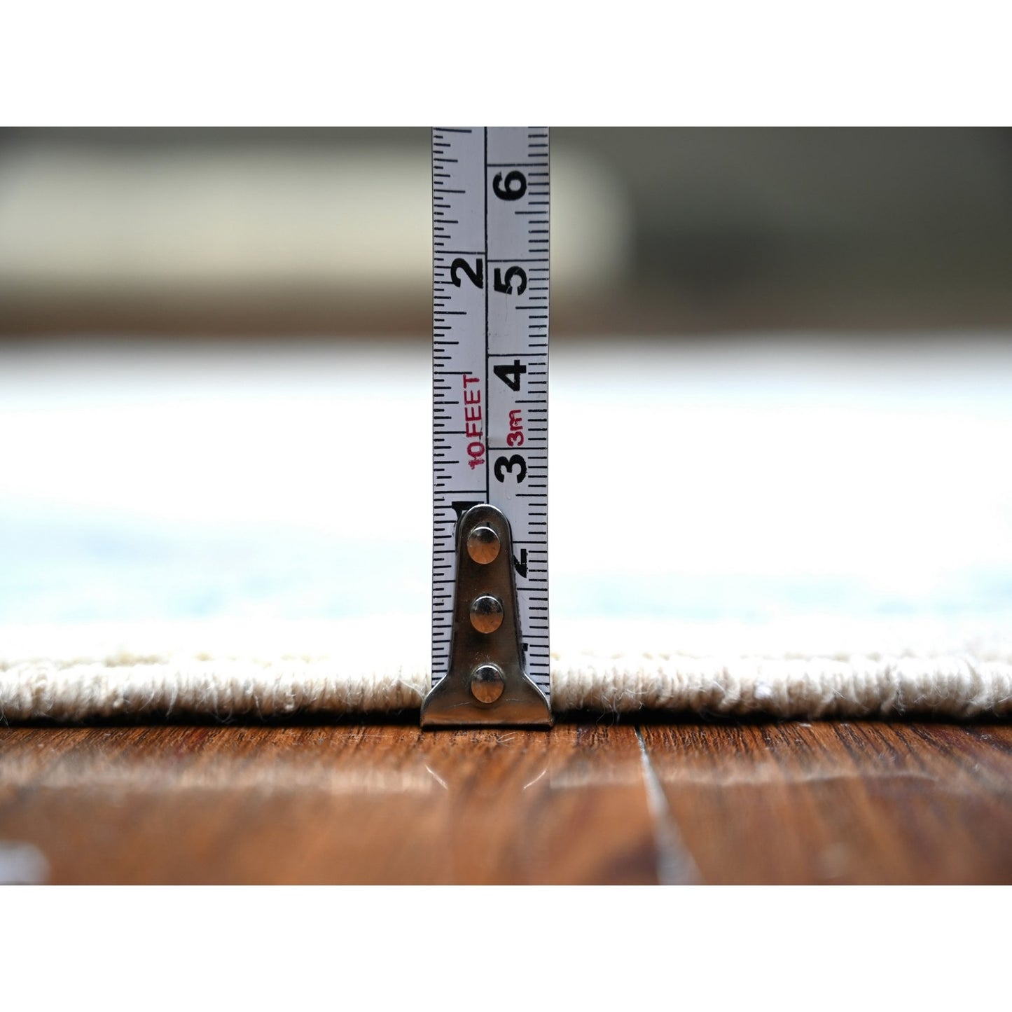 2'10"X9'7" Old Wood Ivory Finer Peshawar Wool Hand Knotted Oriental Rug