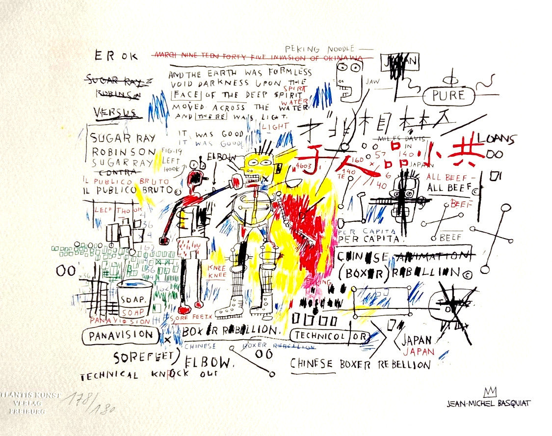 Jean-Michel Basquiat Lithograph Signed Numbered Stamp 180