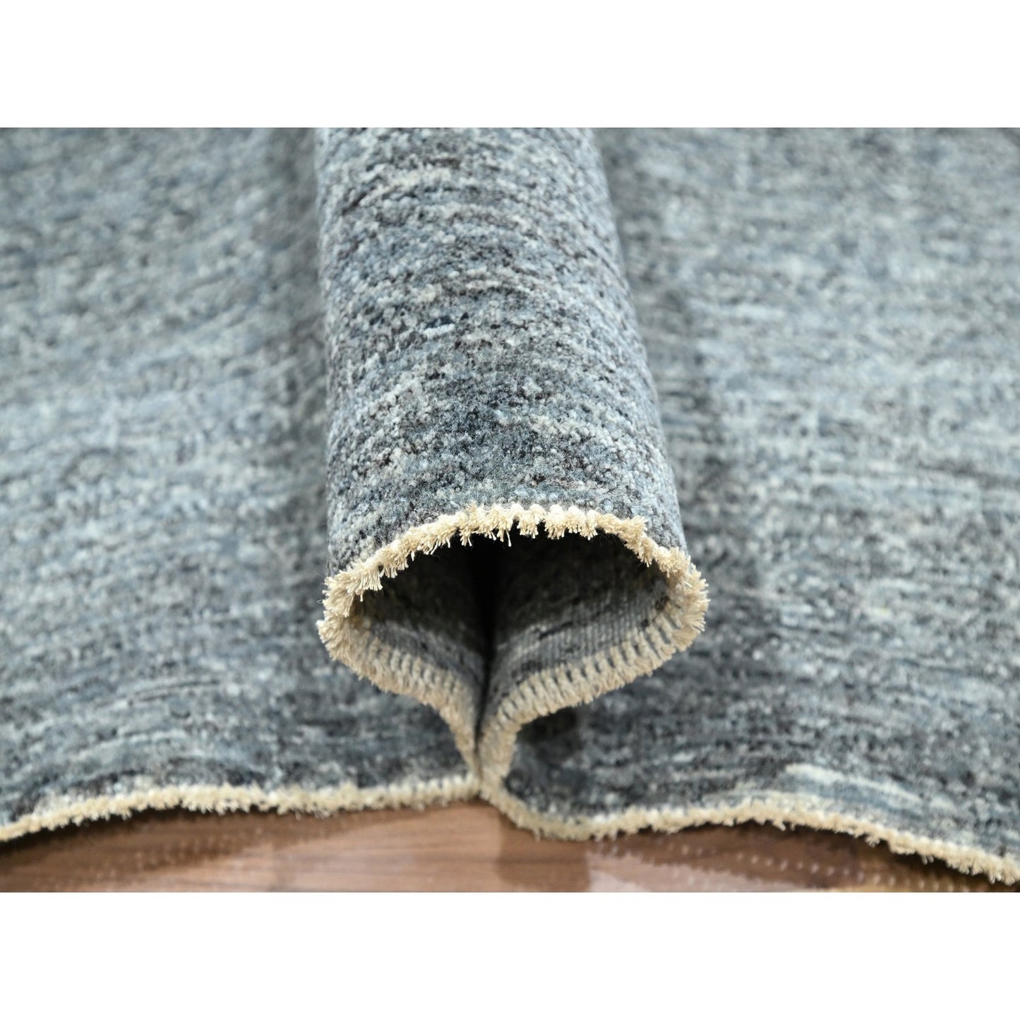 8'3"X10'10" Anchor Gray Salt And Pepper Design Hand Knotted Wool Rug