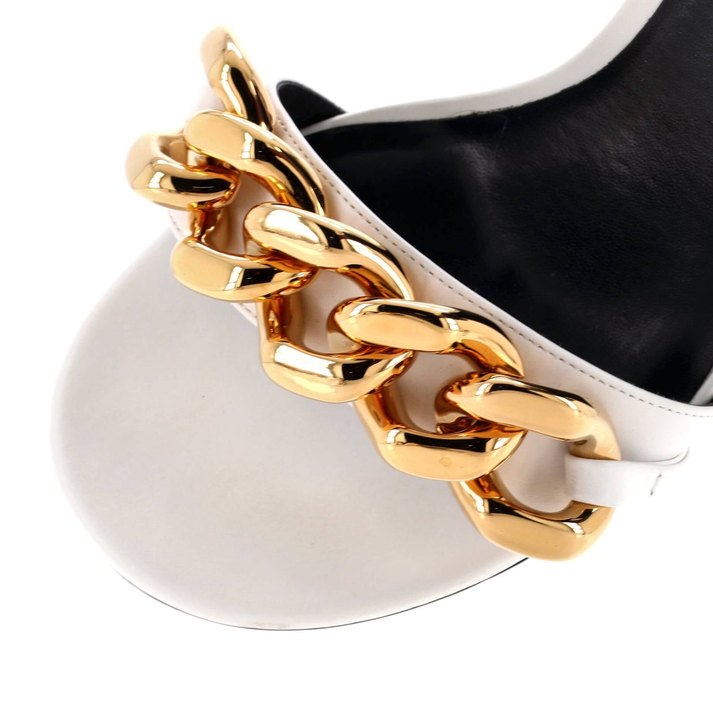 Versace Women'S Medusa Chain Heeled Sandals Leather