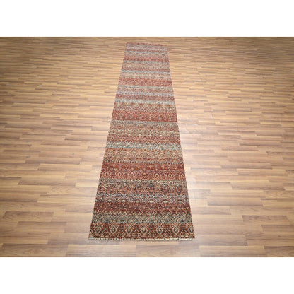 2'7"X10'2" Red Kohinoor Herat Pattern Soft Wool Hand Knotted Runner Rug