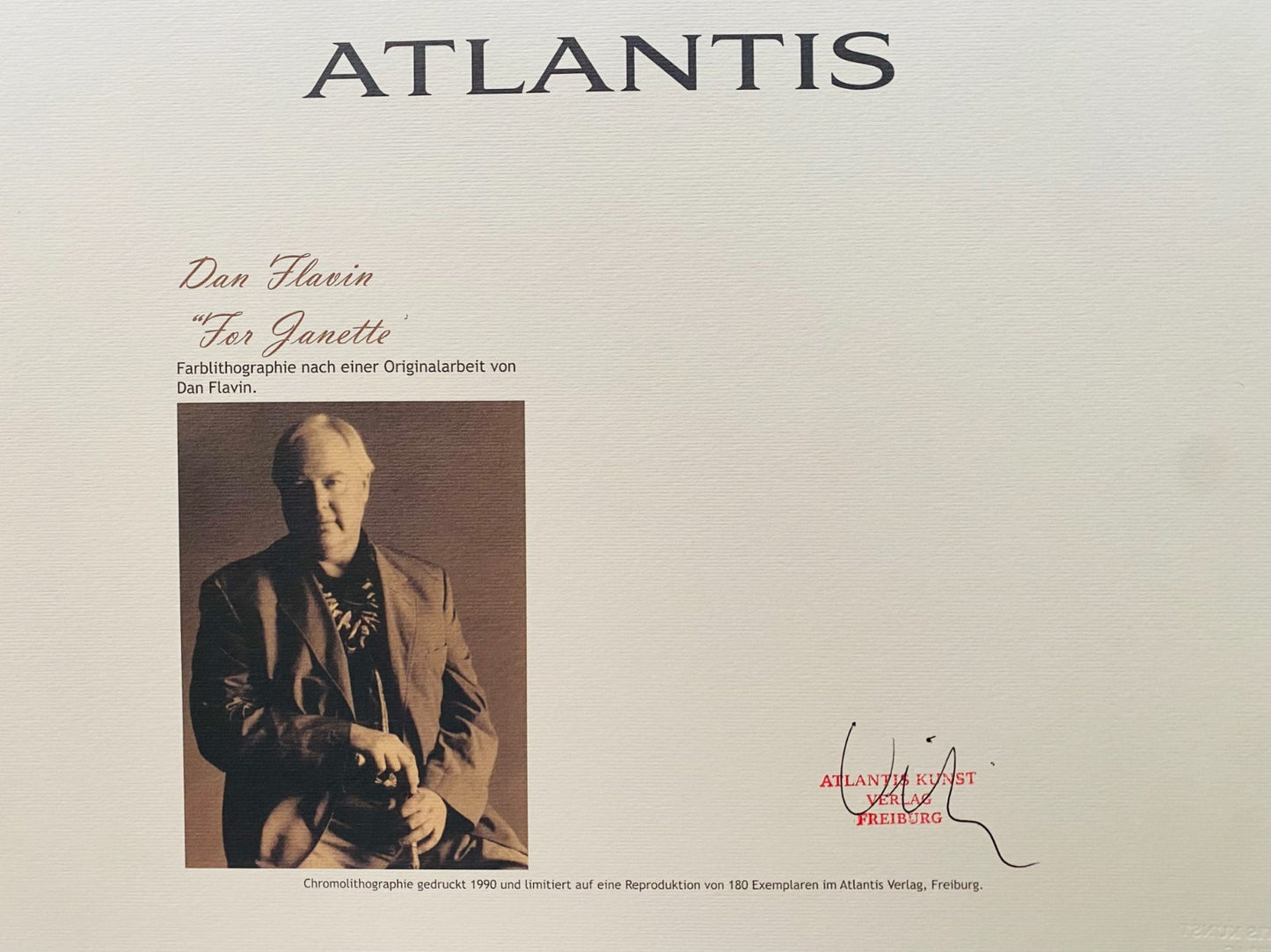 Dan Flavin Lithograph Coa Signed Op Numbered Pencil Stamp