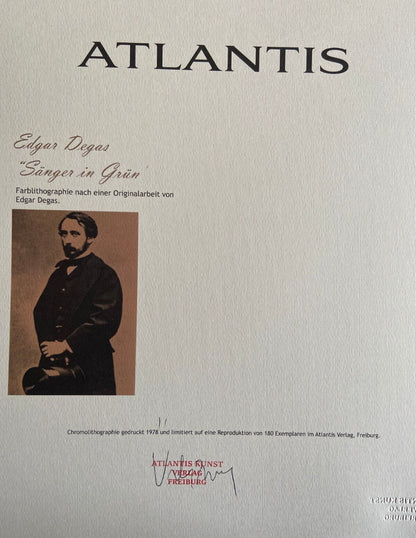 Edgar Degas, Signed Lithograph Coa, Numbered In Pencil Stamped #