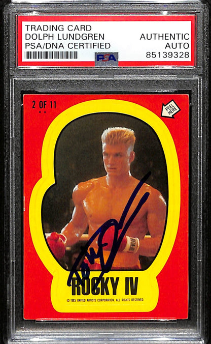 Dolph Lundgren Signed/Auto 1985 Topps Rocky Iv Card #2 Of 11 Psa/Dna 183781
