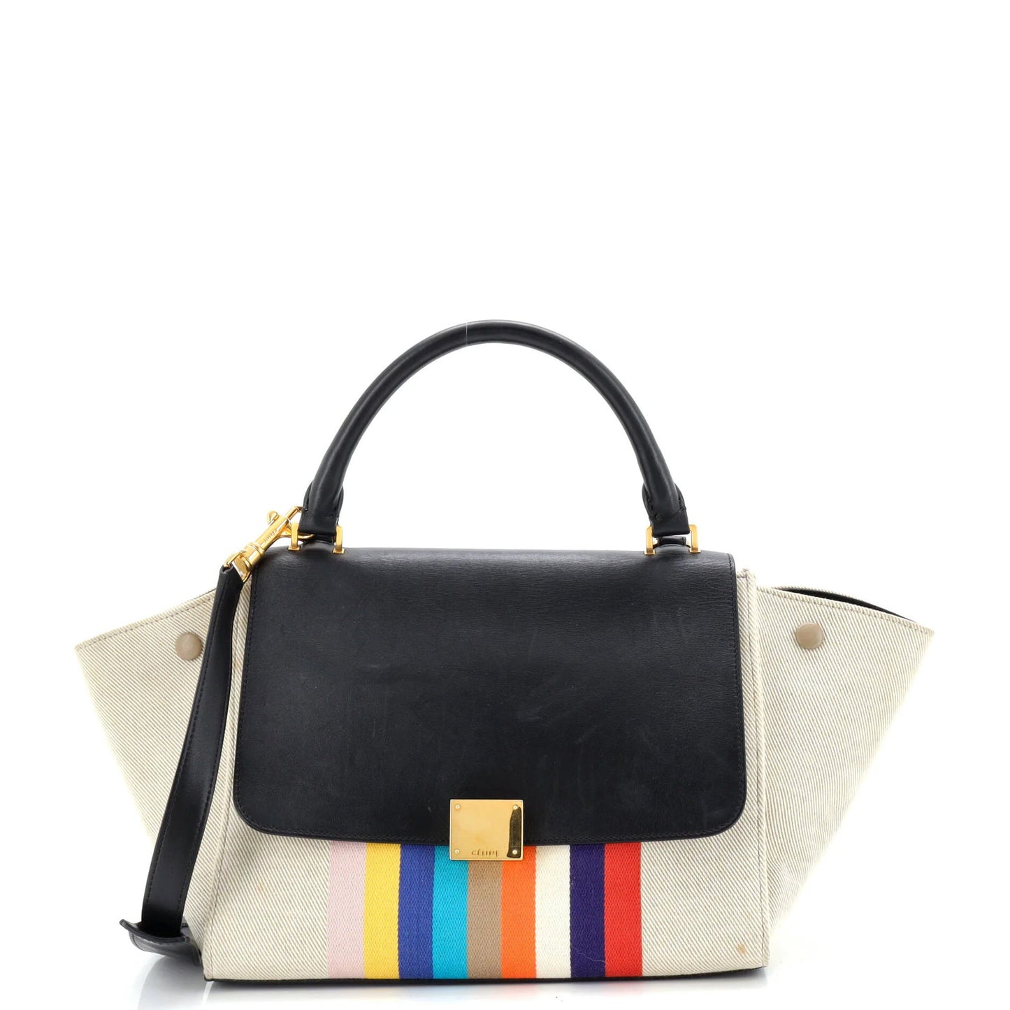 Celine Multicolor Trapeze Bag Leather And Felt Medium