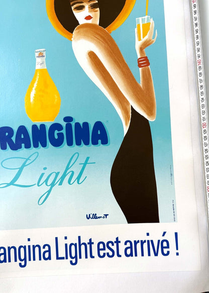 Orangina Light By Bernard Villemot Vintage Poster On Linen 1989