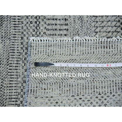 2'7"X18'4" Sabre Gray Modern Undyed Grass Wool Xl Runner Oriental Rug