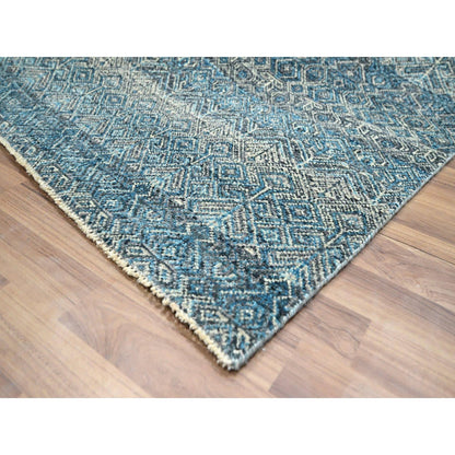 8'3"X10'1" Blue Kohinoor Herat All Over Design Hand Knotted Soft Wool Rug