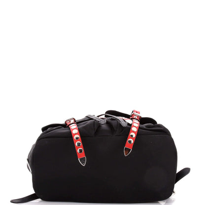 Prada New Vela Backpack Tessuto With Studded Leather
