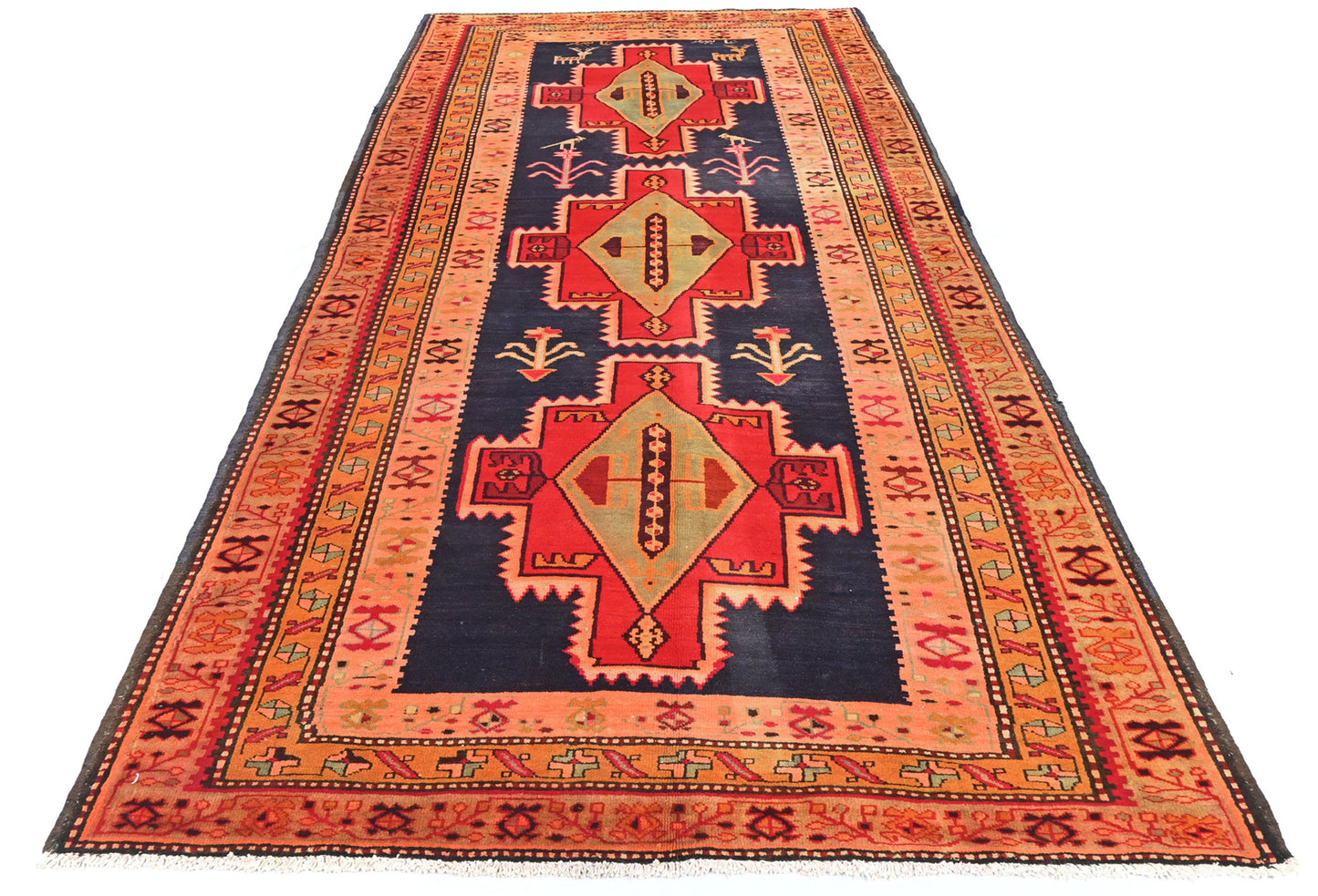 Handmade Vintage Oriental Runner Rug Tribal
