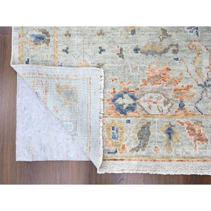 8'10"X11'10" Gray Supple Collection Oushak Design Hand Knotted Wool Rug