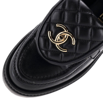 Chanel Women'S Cc Loafers Quilted Leather