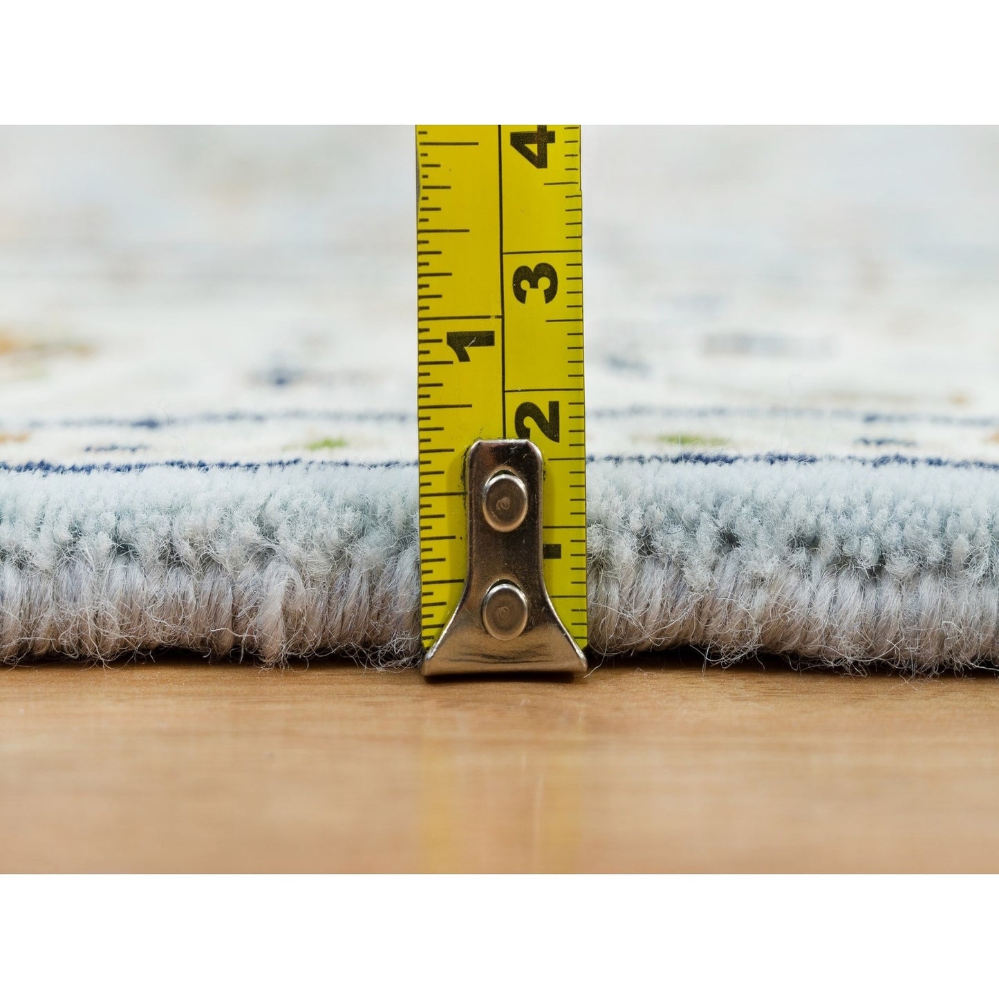 2'9"X8'4" Blue 250 Kpsi Soft Wool Hand Knotted Nain Design Runner Rug