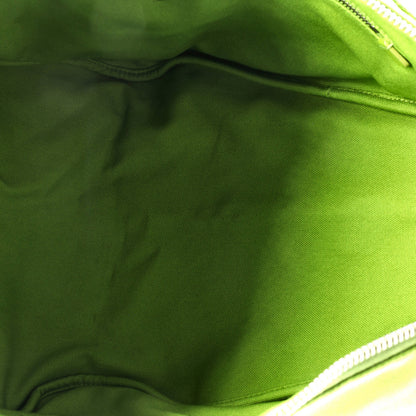 Prada Triangle Logo Zip Crossbody Bag Embossed Canvas Large