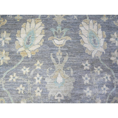 10'2"X14' Sabre Gray Peshawar Mahal Design Hand Knotted Wool Oriental Rug