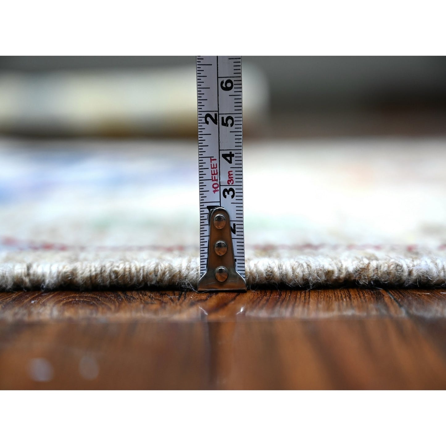 3'X11'4" Gray Anatolian Village Inspired Bird Figurines Hand Knotted Rug