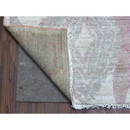 8'10"X11'9" Pink Moroccan Berber Arts And Crafts Hand Knotted Wool Rug