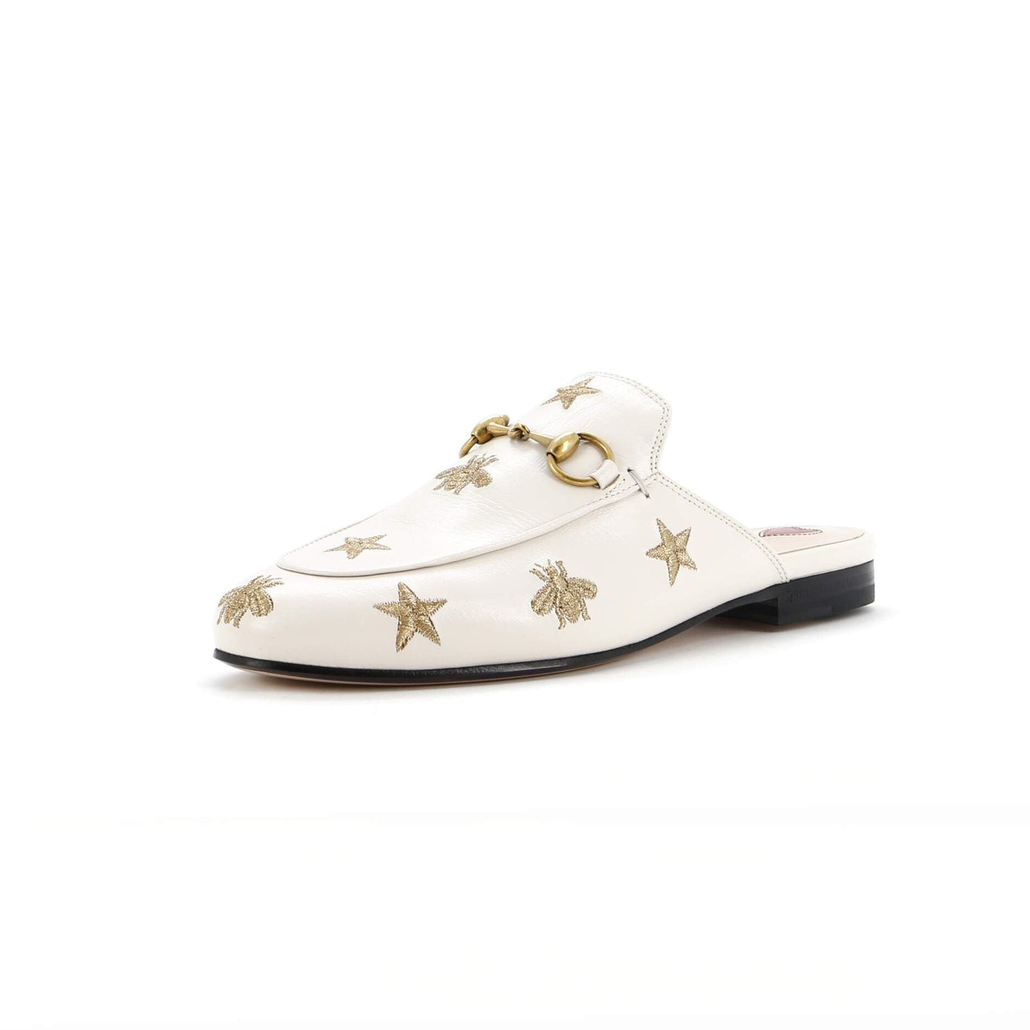 Gucci Women'S Princetown Mules Embroidered Leather