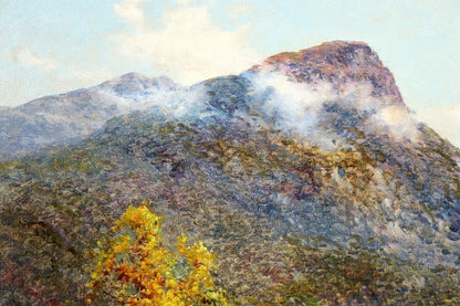 Alfred Fontville De Breanski Jr. Original Oil Painting "Eagles Nest" Signed