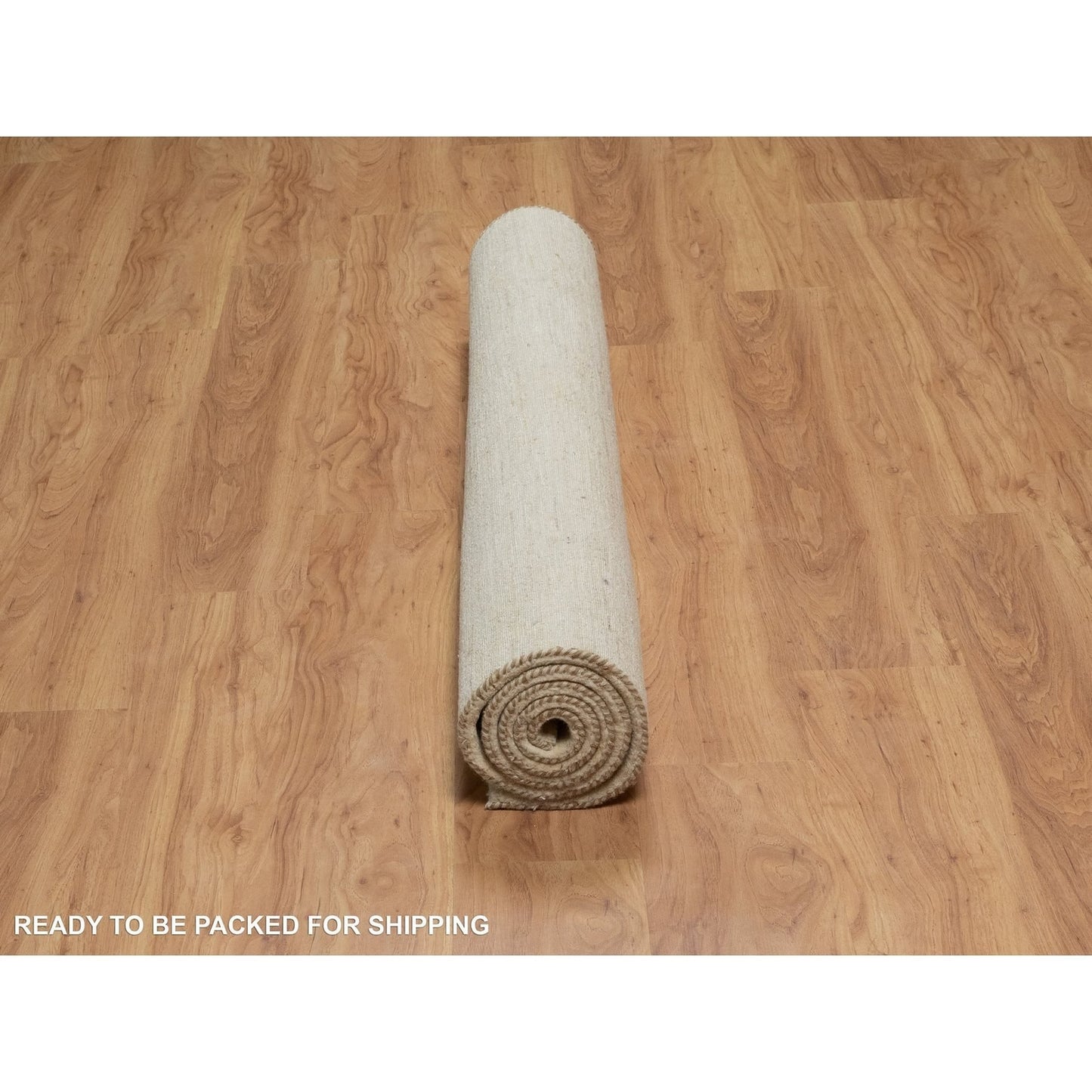 4'9"X6'4" White Modern Plain Design Pure Wool Hand Knotted Oriental Rug