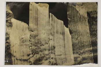 Hiroko Koshino Original Abstract Painting Gold & Black Signed Japanese Artist