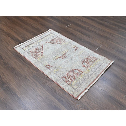 Ziegler Mahal Ivory Hand Knotted Rug 3'x5' Pure Wool