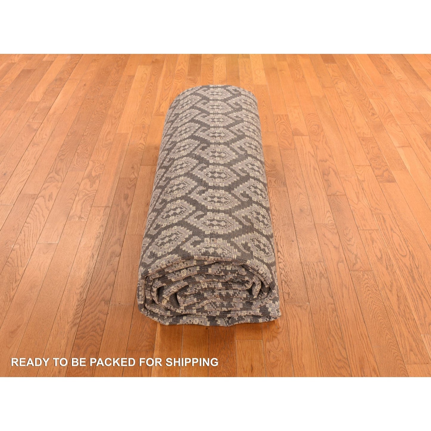 11'8"X15' Carbon Gray Turkish Knot Oushak Wool Hand Knotted Oversized Rug