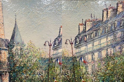 Guy Dessapt (France) Saint-Germain-Des-Prs Painting Oil Canvas Signed Framed
