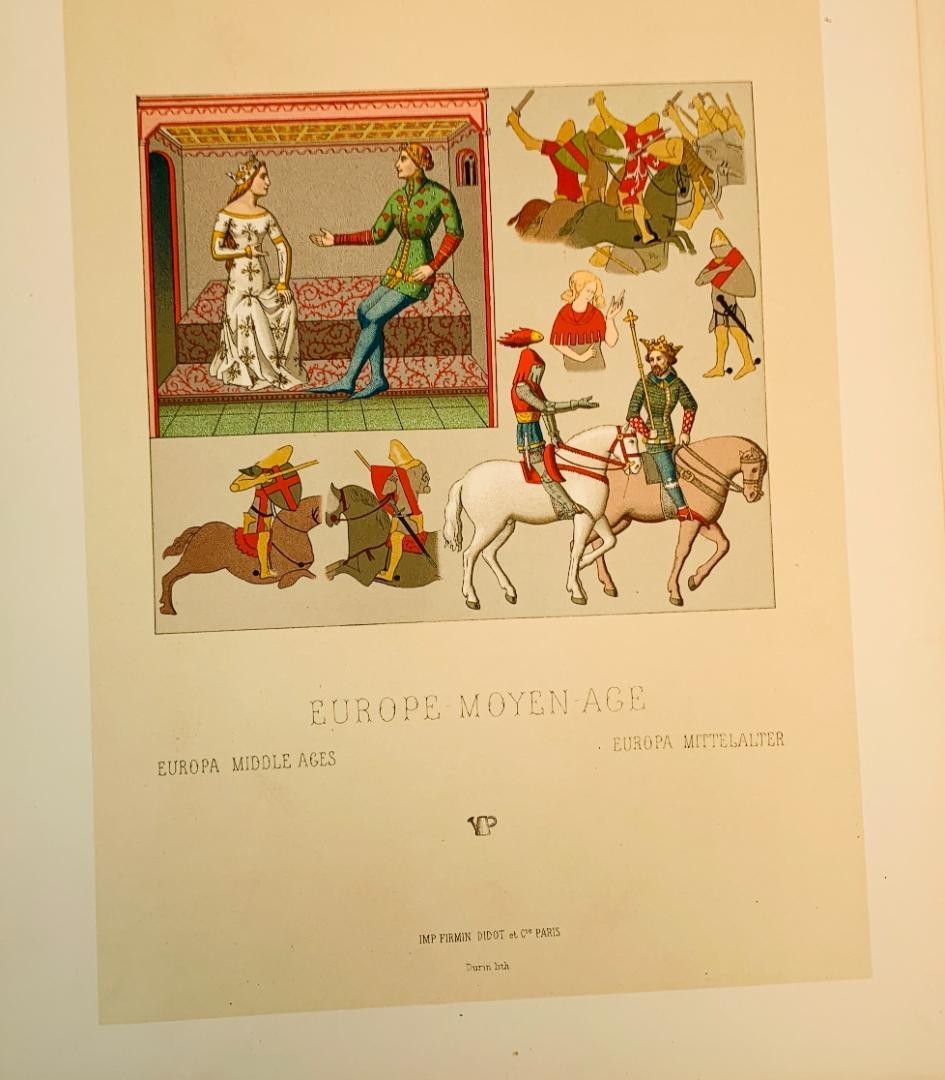 Le Costume Historique Europe I By Racinet - 19Thc French Lithograph Costume Book
