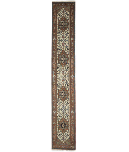 Oversized Heriz Serapi Floral Runner Hand-Knotted
