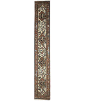 Oversized Heriz Serapi Floral Runner Hand-Knotted