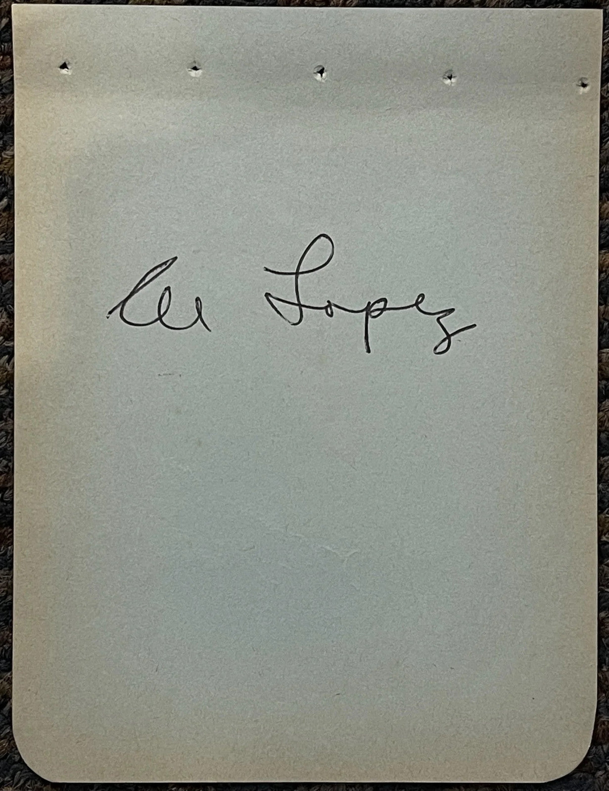 Al Lopez Autographed 4 1/2 X 6 Album Page (Jsa)