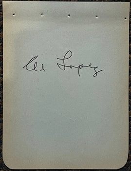 Al Lopez Autographed 4 1/2 X 6 Album Page (Jsa)
