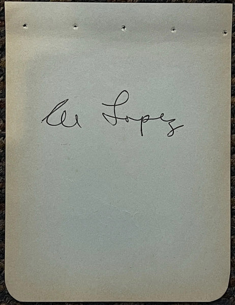 Al Lopez Autographed 4 1/2 X 6 Album Page (Jsa)