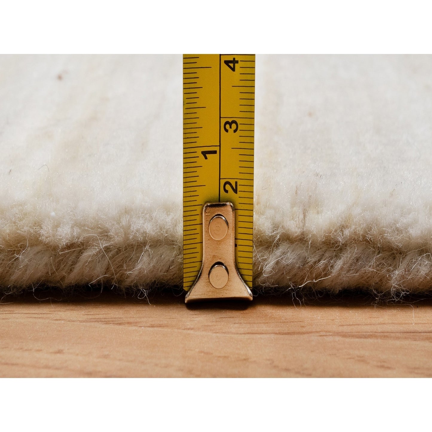 4'X12'1" White Hand Knotted Lori Buft Gabbeh Wool Wide Runner Rug