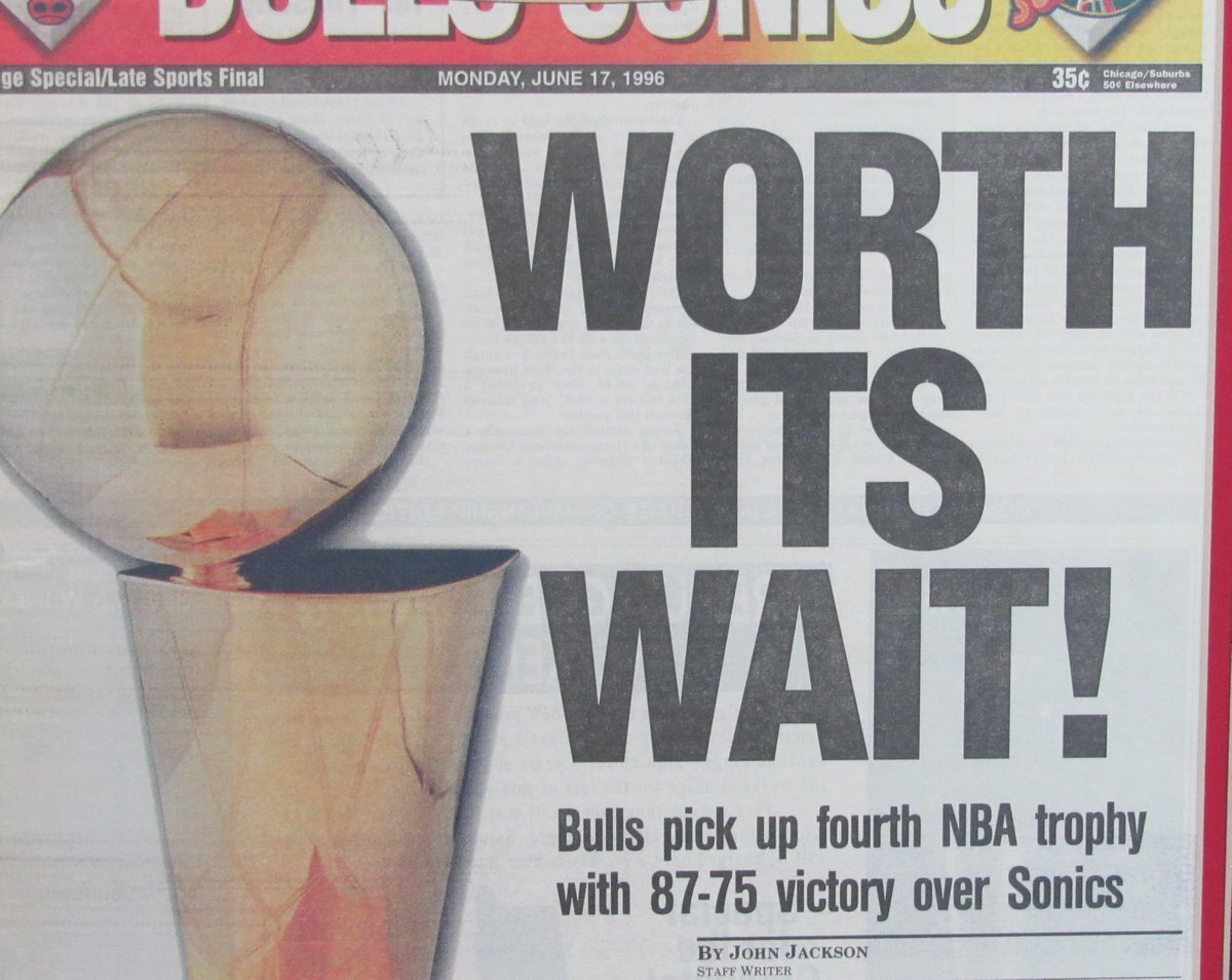 Chicago Bulls 1996 4Th Championship Chicago Sun