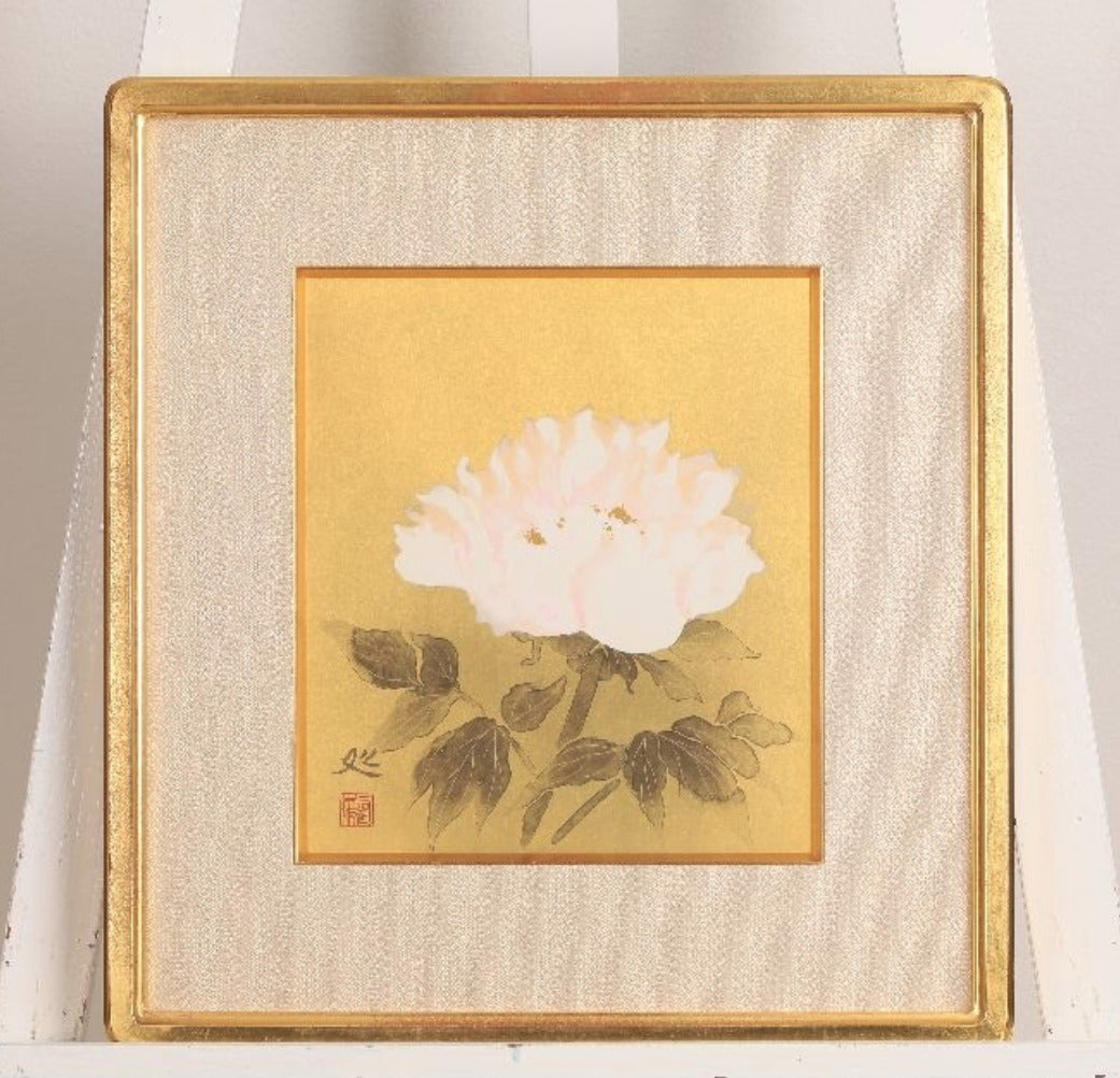 Matazo Kayama -White Peony Original Woodblock