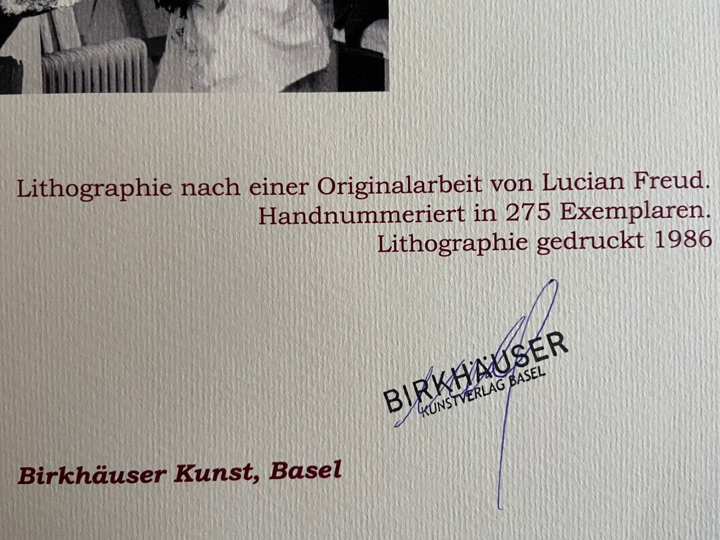 Lucian Freud Lithograph Signed Coa (Egon Schiele Francis Bacon)