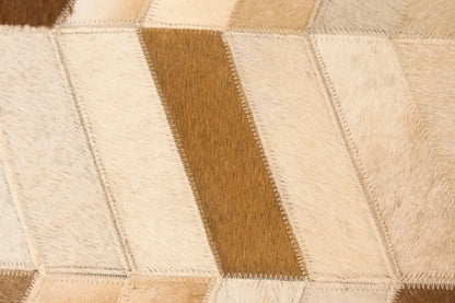 5X8 Ft Brown Cowhide Leather Rug Contemporary
