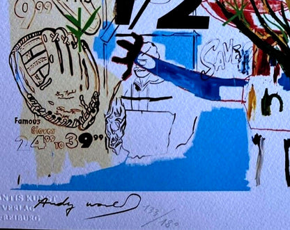 Andy Warhol & Jean-Michel Basquiat Coa Lithograph Signed Numbered