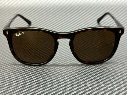 RAY BAN RB2210 902 57 Havana Brown Polarized Unisex 53 mm Sunglasses