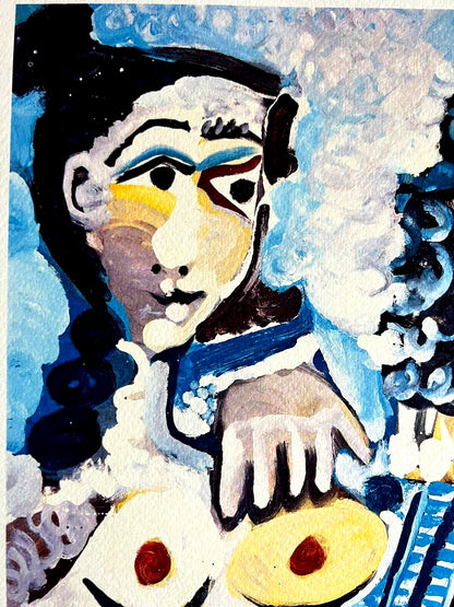 Pablo Picasso Lithograph Coa Signed Op Numbered In Pencil Crayon