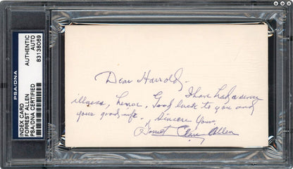 Forrest "Phog" Allen Signed Index Card Kansas