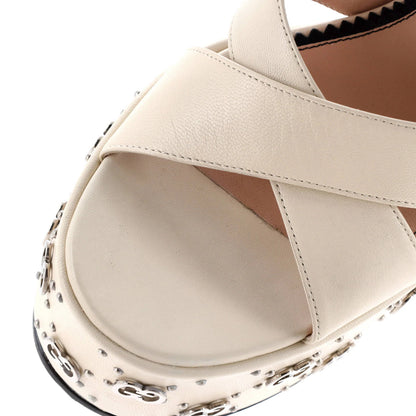 Leather Gucci Women's Janaya GG Studded Platform Sandals